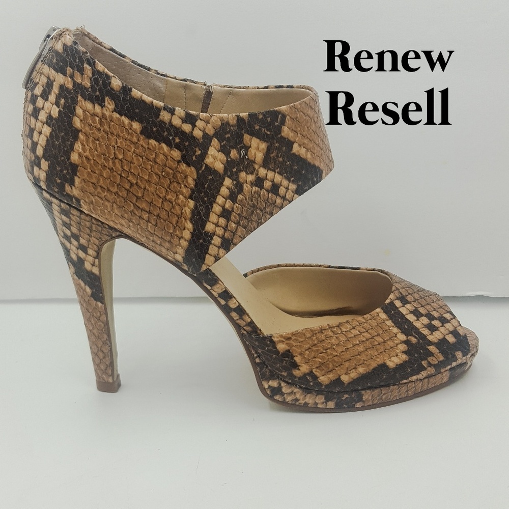 Nine West Open Toe Wide Ankle Strap Stiletto Pump
